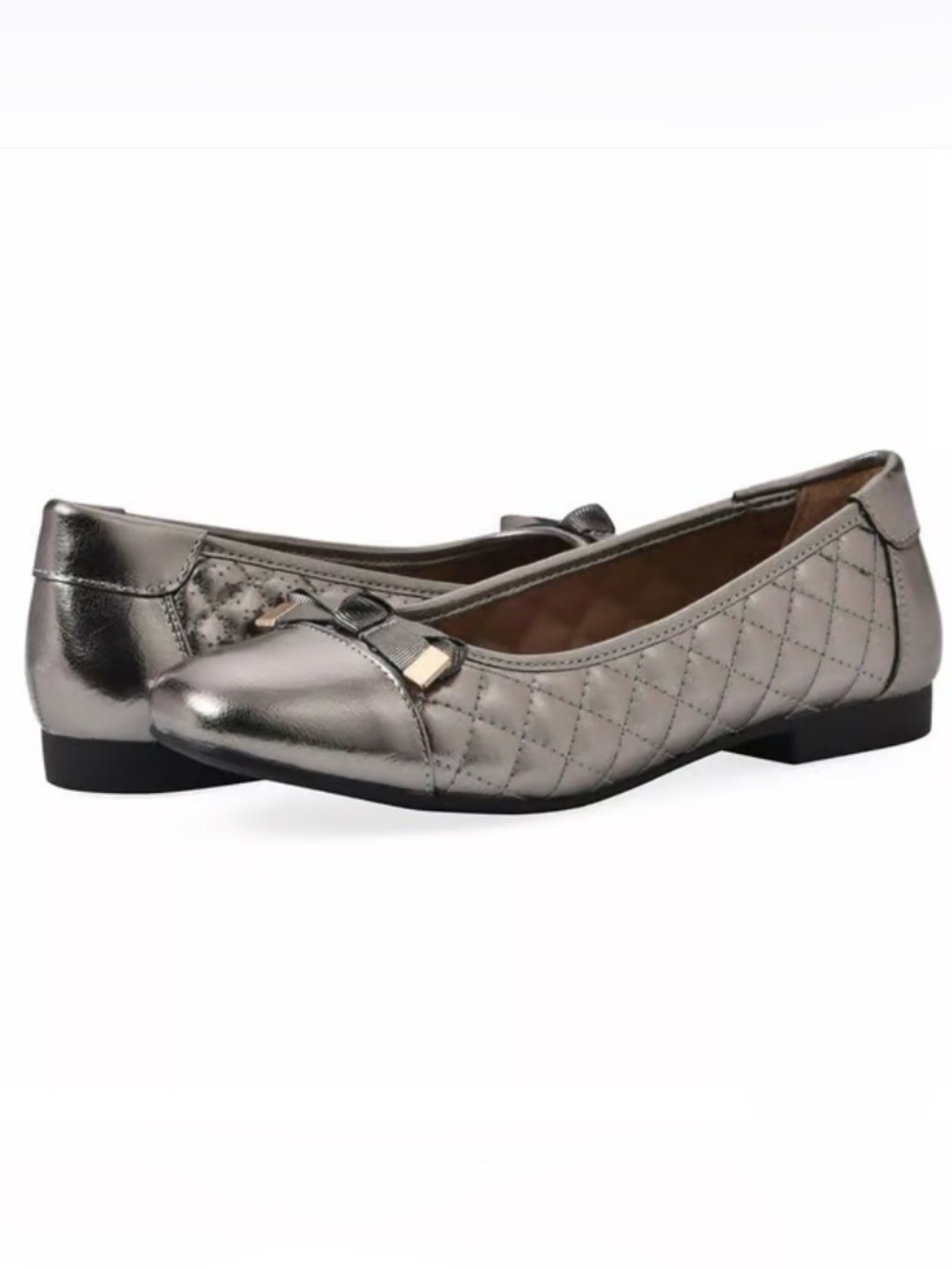 Cliffs by WHITE MOUNTAIN Metallic Quilted Ballet Flats in Silver